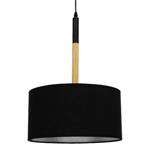 BRONX 01517 Модерна висяща таванна лампа с единична светлина от метал с черна капачка Φ35 x H50cm