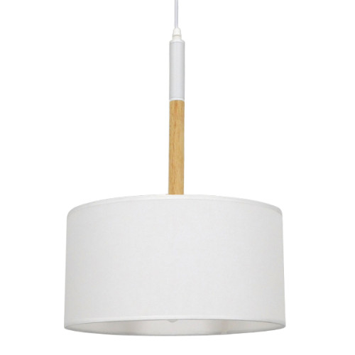 BRONX 01518 Модерна висяща таванна лампа с единична светлина от метал с бяла капачка Φ35 x H50cm