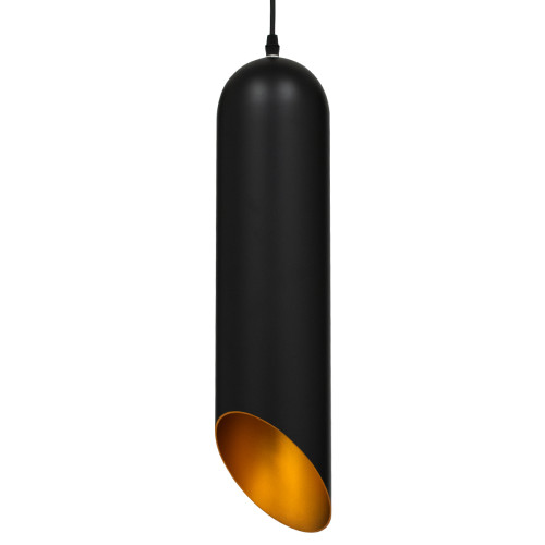 CARSON 01528 Модерна висяща таванна лампа с единична светлина черна - златна метална камбана Φ12 x H52cm