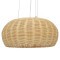  DE LA MER 01624 Винтидж висяща таванна лампа Три светлокафяви дървени бамбукови Φ45 x H24cm