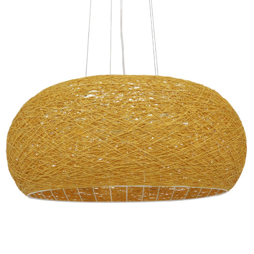  FIJI 01628 Ретро висяща таванна лампа Multilight Beige Rattan Φ60 x H29cm