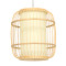  DE PARIS 01633 Винтидж висяща таванна лампа Единична светлобежова дървена бамбук Φ26 x H32cm