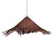  RICEHAT 01667 Vintage Κρεμαστό Φωτιστικό Οροφής Μονόφωτο Καφέ Σκούρο Ξύλινο Ψάθινο Bamboo Φ70 x Υ25cm