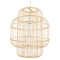  HAITI 01763 Винтидж висяща таванна лампа Единична светлобежова дървена бамбукова мрежа Φ48 x H60cm