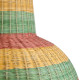 CABALLEROS 02059 Boho Κρεμαστό Φωτιστικό Οροφής Μονόφωτο 1 x E27 AC220-240V IP20 - Φ100 x Υ80cm - Πράσινο με Κίτρινο και Μπεζ με Κόκκινο Ξύλινο Μπαμπού Πλέγμα Καμπάνα - 5 Χρόνια Εγγύηση