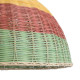 CABALLEROS 02061 Boho Κρεμαστό Φωτιστικό Οροφής Μονόφωτο 1 x E27 AC220-240V IP20 - Φ70 x Υ34cm - Πράσινο με Κίτρινο και Κόκκινο Ξύλινο Μπαμπού Πλέγμα Καμπάνα - 5 Χρόνια Εγγύηση