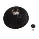 CORSICA 02216 Boho Κρεμαστό Φωτιστικό Οροφής Μονόφωτο 1 x E27 AC220-240V IP20 - Φ70 x Υ35cm - Μαύρο Μπεζ Ξύλινο Μπαμπού Πλέγμα Καμπάνα - 5 Χρόνια Εγγύηση