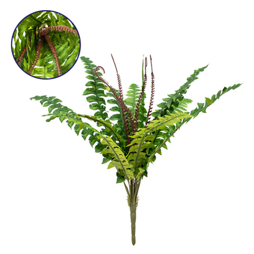  09090 Τεχνητό Φυτό Διακοσμητικό Μπουκέτο Φτέρη της Βοστώνης Πράσινο M50cm x Υ40cm Π50cm με 16 Κλαδάκια