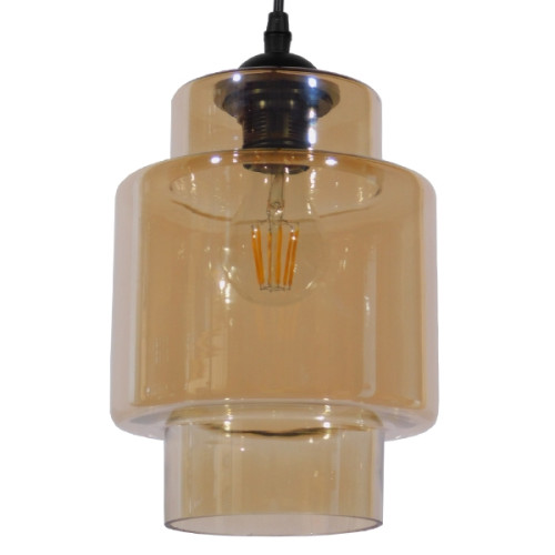  ASPEN 10001078 Винтидж индустриална висяща таванна лампа Единична лампа Стъклено оцветено мед Φ18 x H30cm