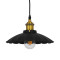  BONET 10001166 Винтидж индустриална висяща таванна лампа Единична светлина Черна метална камбана Φ25 x H15cm
