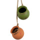 Artificial Garden AIGYPT 20531 ΣΕΤ 2 Κρεμαστά Διακοσμητικά Κεραμικά Κασπώ Γλάστρες - Flower Pots Μαύρό με Γαλάζιο και Πράσινο με Πορτοκαλί Μ18 x Π10 x Υ70cm