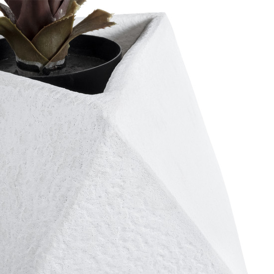 Artificial Garden ALBEROBELLO 20737 Επιδαπέδιο Πολυεστερικό Τσιμεντένιο Κασπώ Γλάστρα - Flower Pot Λευκό Μ50 x Π30 x Υ50cm