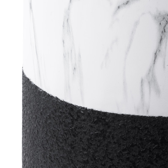 Artificial Garden ALMUDENA 20769 Επιδαπέδιο Πολυεστερικό Τσιμεντένιο Κασπώ Γλάστρα - Flower Pot Μαύρο με Λευκό Φ36 x Υ60cm
