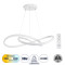 DEXTER 60914 Κρεμαστό Φωτιστικό Οροφής Design LED CCT 90W 10080lm 300° AC 220-240V - Εναλλαγή Φωτισμού μέσω Τηλεχειριστηρίου All In One Ψυχρό 6000k+Φυσικό 4500k+Θερμό 2700k Dimmable Φ73cm - Λευκό - 3 Years Warranty