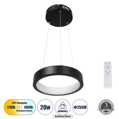 NEMESIS 61152 Висулка Ring-Circle LED CCT 20W 2356lm 360° AC 220-240V 
