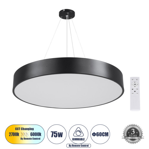 BURTON 61202-P Окачен LED плафон CCT 75W 8625lm 120° AC 220-240V