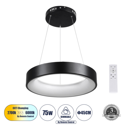 SALEM 61241 Висяща лампа за таван Ring-Circle LED CCT 75W 8625lm 120° AC 220-240V 