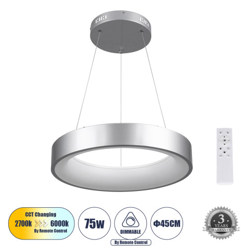 SALEM 61242 Висяща лампа за таван Ring-Circle LED CCT 75W 8625lm 120° AC 220-240V 