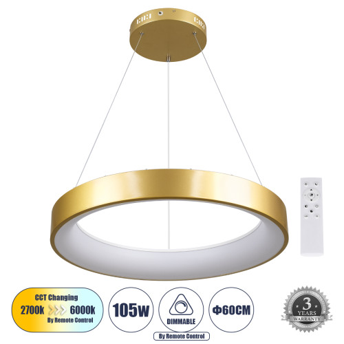 SALEM 61247 Висяща таванна лампа Ring-Circle LED CCT 105W 12075lm 120° AC 220-240V 
