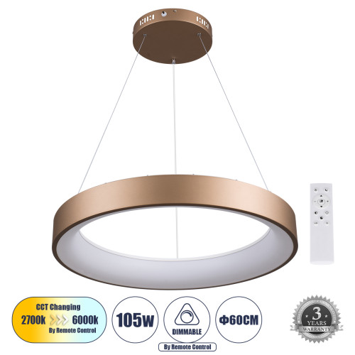 SALEM 61248 Висяща таванна лампа Ring-Circle LED CCT 105W 12075lm 120° AC 220-240V