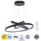 DIAMOND TRIO 61523-DECO Κρεμαστό Φωτιστικό Δαχτυλίδι-Κύκλος LED CCT 100W 11200lm 360° AC 220-240V - Εναλλαγή Φωτισμού μέσω Τηλεχειριστηρίου All In One Ψυχρό 6000k+Φυσικό 4500k+Θερμό 2700k Dimmable Φ25+40+60cm - Μαυρο - 3 Χρόνια Εγγύηση