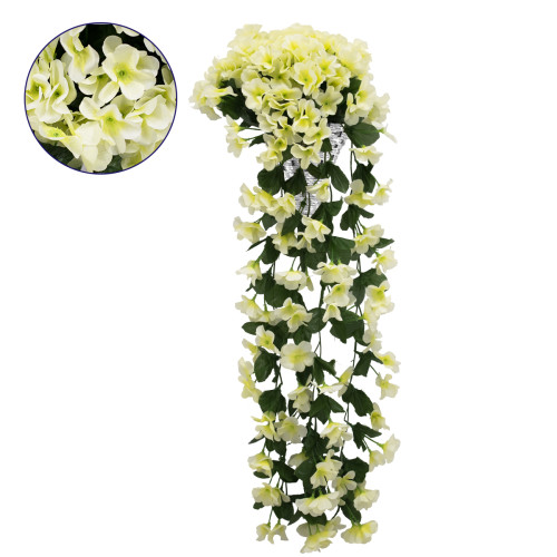  78056 Τχνητό Κremastό Φυτό Διακοσμητικών Λουλουιών me Leuκά Φλόξ M30 x Υ80 x Π30cm
