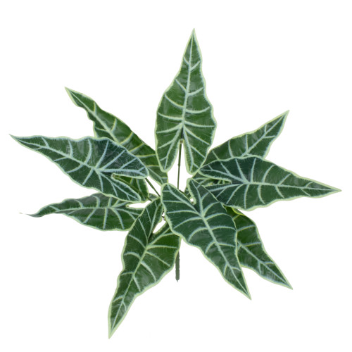  ALOCASIA 78225 Τεχνητό Φυτό Αλοκάσια - Μπουκέτο Διακοσμητικών Φυτών - Κλαδιών με Φύλλωμα Πράσινο Υ43cm