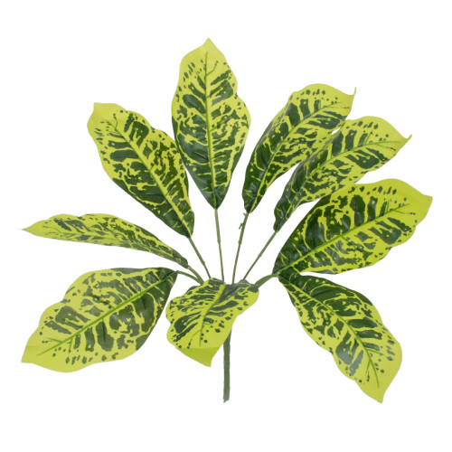  ЗЕЛЕН КРОТОН 78226 Изкуствено зелено растение Кротон - Букет от декоративни растения - Клони със зелена зеленина H44cm