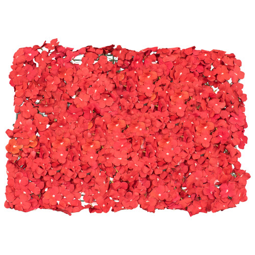  78316 Συνθετικό Πάνελ Λουλουδιών - Κάθετος Κήπος Ορτανσία Κόκκινο Μ60 x Υ40 x Π5cm