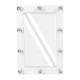 MAKEUP MIRROR-60x90-4 Μοντέρνος Καθρέπτης Μακιγιάζ με Πλαίσιο Φυσικού Ξύλου με Διακόπτη On/Off 10 x E27 AC220-240V - Μ60 x Π7 x Υ90cm - Λευκή Λάκα