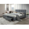 Тапицирано легло ASCOT със сива дамаска от текстил 160x200  DIOMMI ASCOT160SZ