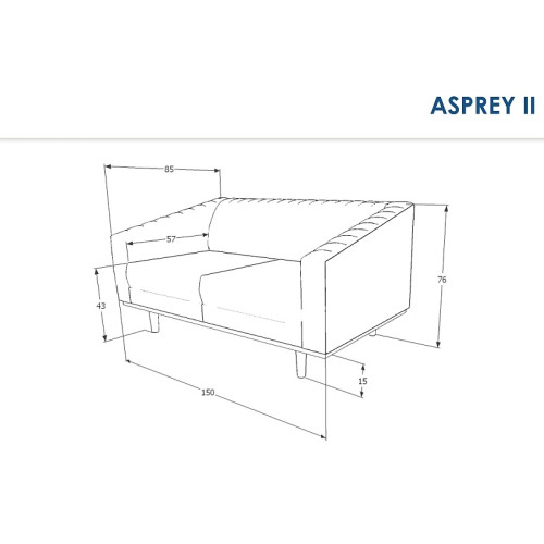Двуместен диван Asprey2 150x85x78 сиво кадифе/венге DIOMMI ASPREY2VSZ14 80-1560 Двуместен диван Asprey2 150x85x78 сиво кадифе/венге DIOMMI ASPREY2VSZ14 80-1560