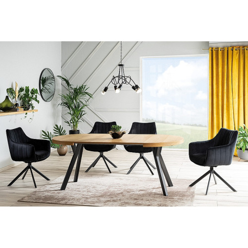 Тапициран стол AZALIA черно кадифе и черно 61x44x86 DIOMMI AZALIAVCC 