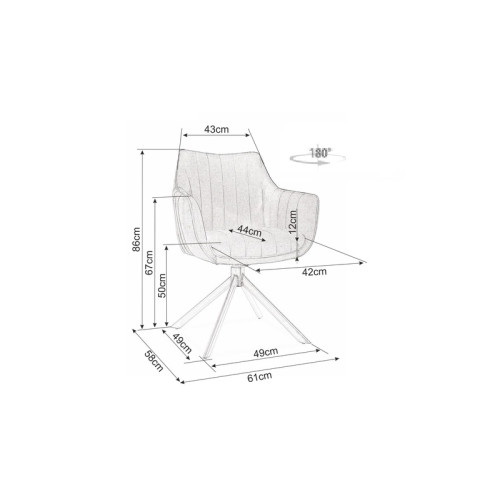 Upholstered chair Azalia gray velvet and black 61x44x86 DIOMMI AZALIAVCSZ Upholstered chair Azalia gray velvet and black 61x44x86 DIOMMI AZALIAVCSZ