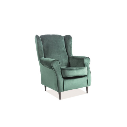 Тапициран фотьойл BARON зелено кадифе венге 75x80 x101 DIOMMI BARONV78