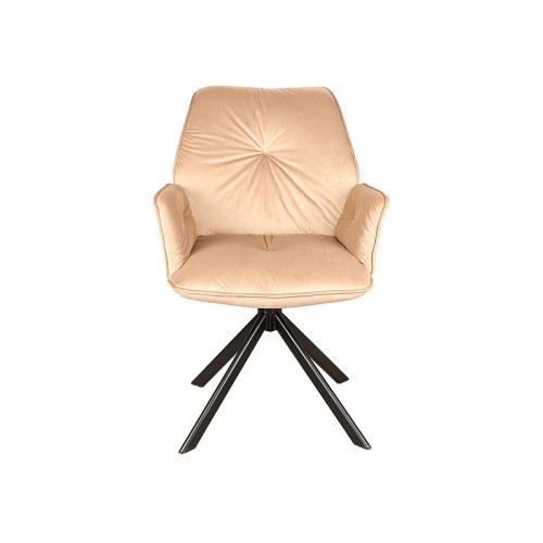 Тапициран стол BOOGIE II бежово кадифе и черно 60x45x89 DIOMMI BOOGIEIIVCBE