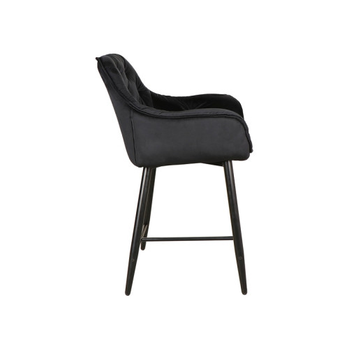 Upholstered bar stool Cherry H2 56x42x86 black metal base/black velvet bluvel 19 DIOMMI CHERRYH2CC Upholstered bar stool Cherry H2 56x42x86 black metal base/black velvet bluvel 19 DIOMMI CHERRYH2CC