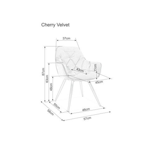 Тапициран стол Cherry 57x43x87 сиво кадифе/черно DIOMMI CHERRYVCSZ 80-618 Тапициран стол Cherry 57x43x87 сиво кадифе/черно DIOMMI CHERRYVCSZ 80-618