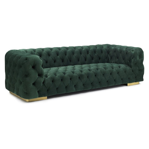  Триместен диван Chester3 242x97x67 зелено кадифе/златисто DIOMMI CHESTER3VZ 80-630
