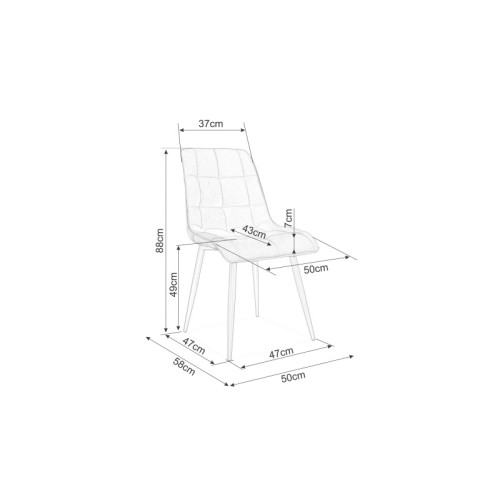 Тапициран стол CHIC сиво кадифе черно 50x43x88 DIOMMI CHICVCSZ14 Тапициран стол CHIC сиво кадифе черно 50x43x88 DIOMMI CHICVCSZ14