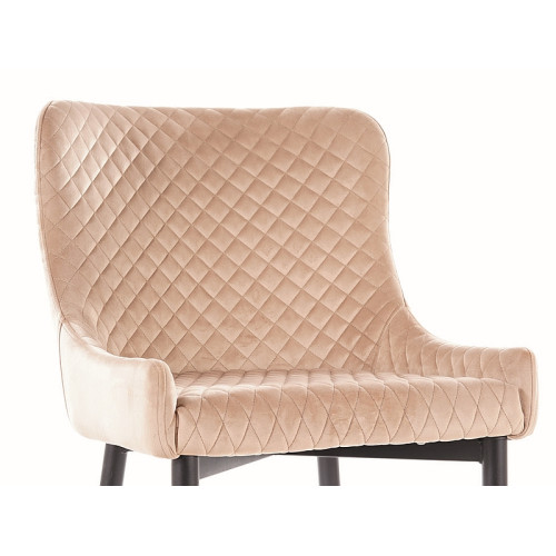 Тапициран стол COLIN B бежово кадифе и черно 52x45x82 DIOMMI COLINBVCBE1