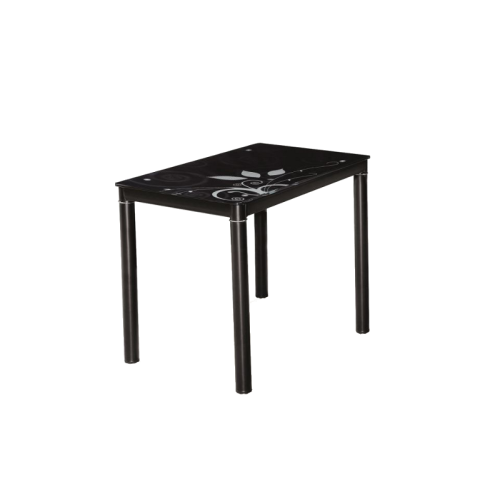 Кухненска маса Damar с плот от черно закалено стъкло и хромирана метална рамка 100х60х75см DIOMMI DAMARC
