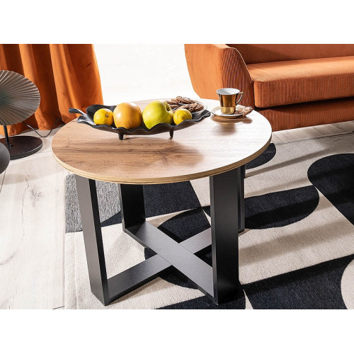 Coffee table EGOA laminated board top in oak color and laminated board frame in black 50x65 DIOMMI EGOADWC Coffee table EGOA laminated board top in oak color and laminated board frame in black 50x65 DIOMMI EGOADWC