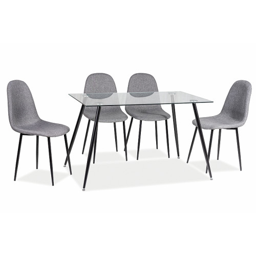 Тапициран стол Fox сива дамаска и черно 43x43x89 DIOMMI FOXCSZ