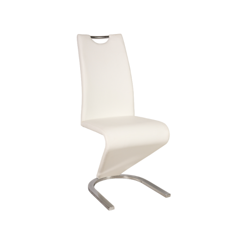Тапициран стол H090 бял и хром 43x45x102 DIOMMI H090B 