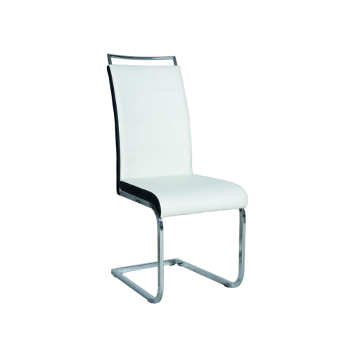 Тапициран стол H-441 41x42x102 бяло-черно/хром DIOMMI H441B 80-487