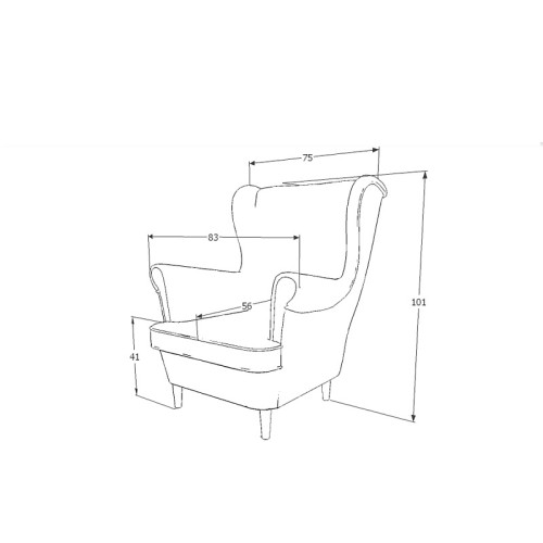 Фотьойл Lady 75х85х101 сиво кадифе/венге DIOMMI LADYV14 80-115