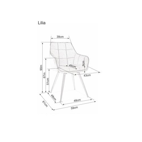 Тапициран стол Lilia 59x45x90 синьо мат кадифе/черно DIOMMI LILIAVCGR 80-1972