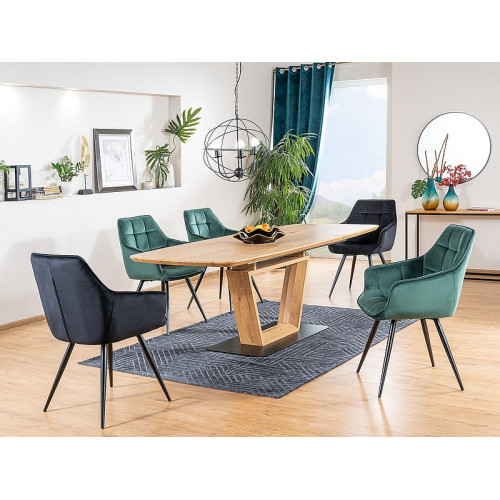 Тапициран стол Lilia 59x45x90 зелено мат кадифе/черно DIOMMI LILIAVCZ 80-1975