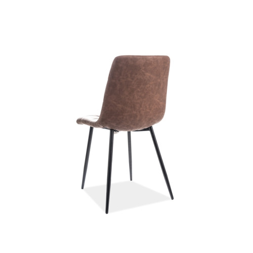 Тапициран стол LOOK кафява еко кожа черно 59x43x82 DIOMMI LOOKCBR